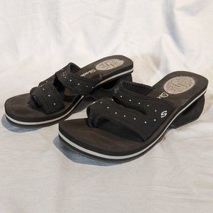 Skechers CALI Sandals #38008 Foam Black Studded Bling US Women’s Size 6.5